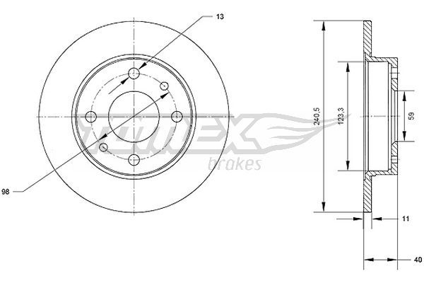 TOMEX BRAKES stabdžių diskas TX 70-04